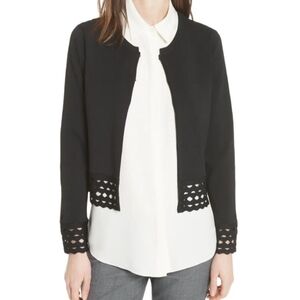 Maje Marseille Black Cutout Knitted Cardigan Sweater Size Medium